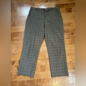 Tribal wool  brown and orange  Plaid Dress Pants